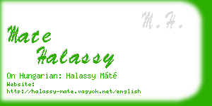 mate halassy business card